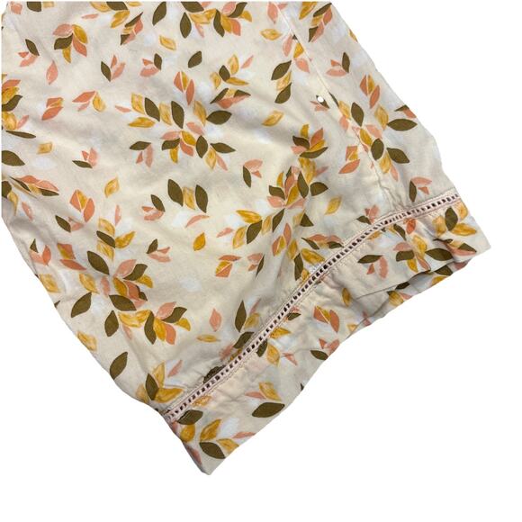 Pact 100% Organic Cotton White Floral Pants XL Pockets Comfy Lounge Resort - Picture 3 of 4